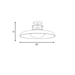 Gavin One Light Semi-Flush Mount in Matte Black with Warm Brass Accents
