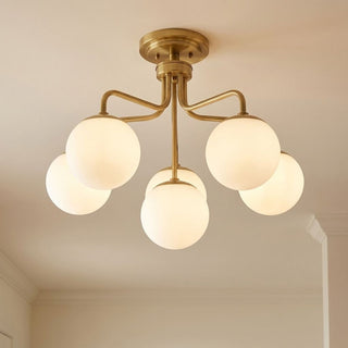 Marco Six Light Semi-Flush Mount in Warm Brass