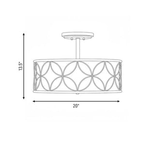 Reid Four Light Semi-Flush Mount in Warm Brass