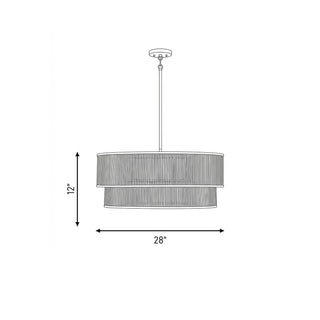 Ashburn Six Light Pendant in Warm Brass and Rope