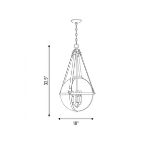 Bozeman Four Light Pendant in Warm Brass
