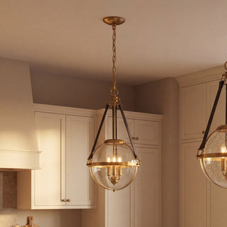 Bozeman Three Light Pendant in Warm Brass