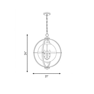 Pearl Three Light Pendant in Warm Brass