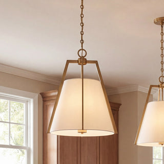 Mansfield Three Light Pendant in Warm Brass