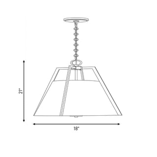 Mansfield Three Light Pendant in Warm Brass