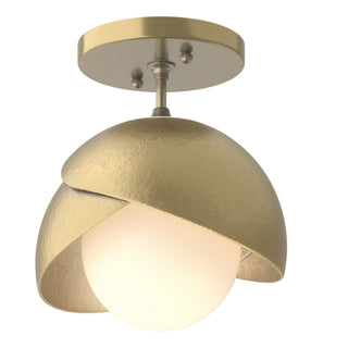 Hubbardton Forge - 121377-SKT-86-86-GG0711 - Brooklyn 1-Light Double Shade Semi-Flush - Brooklyn - Modern Brass