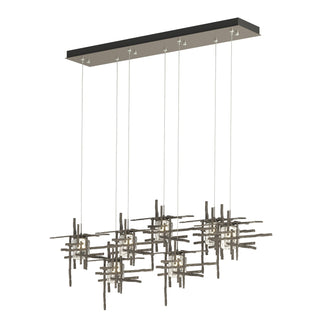 Hubbardton Forge - 131095-SKT-STND-07-II0728 - Tura 7-Light Seeded Glass Pendant - Tura - Dark Smoke