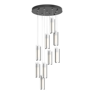 Hubbardton Forge - 131104-SKT-STND-10-GG0065 - Exos Glass 9-Light Pendant - Exos Glass - Black