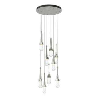 Hubbardton Forge - 131108-SKT-STND-85-ZM0434 - Link 9-Light Clear Glass Pendant - Link - Sterling