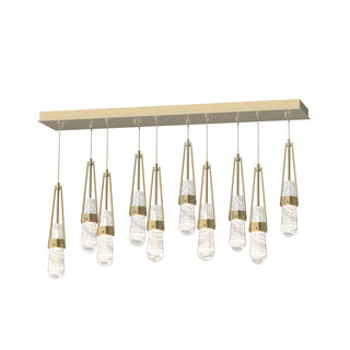 Hubbardton Forge - 131200-SKT-STND-86-YJ0434 - Link 10-Light Blown Glass Pendant - Link - Modern Brass