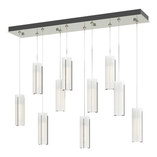 Hubbardton Forge - 131204-SKT-STND-85-GG0065 - Exos Glass 10-Light Pendant - Exos Glass - Sterling