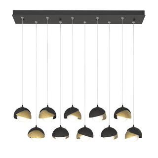 Hubbardton Forge - 131205-SKT-STND-10-86-GG0711 - Brooklyn 10-Light Double Shade Pendant - Brooklyn - Black