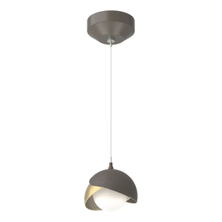 Hubbardton Forge - 161183-SKT-STND-07-86-GG0711 - Brooklyn Double Shade Low Voltage Mini Pendant - Brooklyn - Dark Smoke