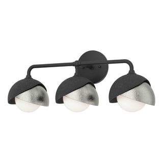 Hubbardton Forge - 201375-SKT-10-85-GG0711 - Brooklyn 3-Light Double Shade Bath Sconce - Brooklyn - Black