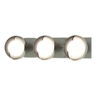 Hubbardton Forge - 201378-SKT-85-85-GG0711 - Brooklyn 3-Light Straight Double Shade Bath Sconce - Brooklyn - Sterling