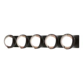 Hubbardton Forge - 201379-SKT-14-85-GG0711 - Brooklyn 5-Light Straight Double Shade Bath Sconce - Brooklyn - Oil Rubbed Bronze