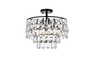 Elegant Lighting - 1103F16BK - Three Light Flush Mount - Mila - black