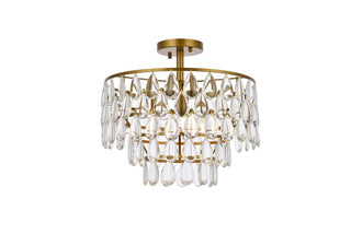Elegant Lighting - 1103F16BR - Three Light Flush Mount - Mila - brass