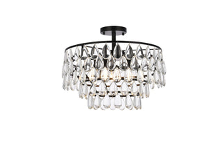 Elegant Lighting - 1103F18BK - Five Light Flush Mount - Mila - black