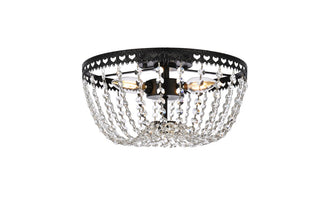Elegant Lighting - 1112F12BK - Three Light Flush Mount - Kylie - black