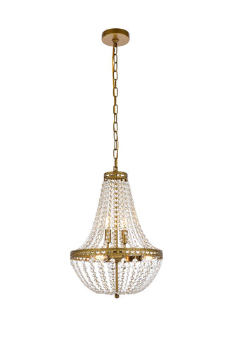 Elegant Lighting - 1113D14BR - Five Light Pendant - Valeria - brass