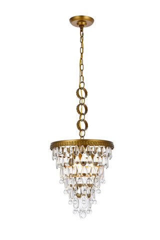 Elegant Lighting - 1219D13BR/RC - Three Light Pendant - Nordic - Brass and Clear