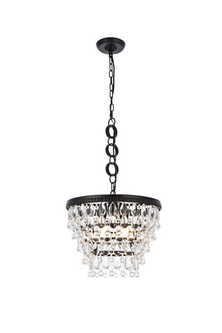 Elegant Lighting - 1219D16BK/RC - Four Light Pendant - Nordic - Black and Clear