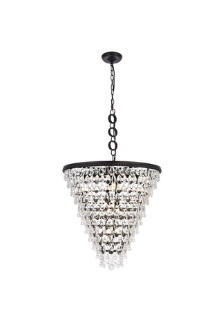 Elegant Lighting - 1219D24BK/RC - Seven Light Chandelier - Nordic - Black and Clear