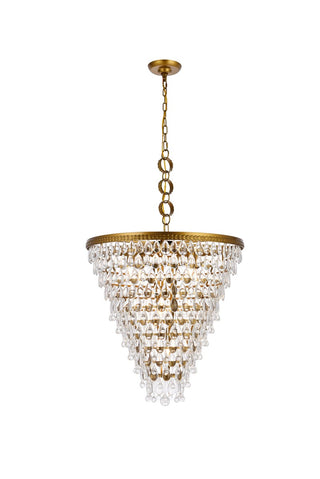 Elegant Lighting - 1219D24BR/RC - Seven Light Chandelier - Nordic - Brass and Clear