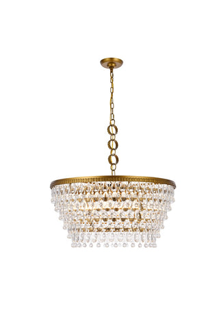 Elegant Lighting - 1219D28BR/RC - Six Light Chandelier - Nordic - Brass and Clear