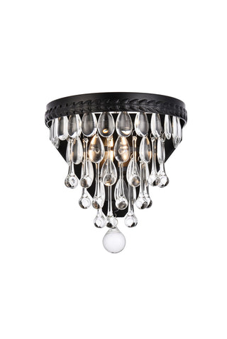Elegant Lighting - 1219W9BK/RC - One Light Wall Sconce - Nordic - Black and Clear