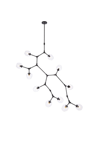 Elegant Lighting - 1712G73BK - 11 Light Chandelier - Cavoli - Black and Clear