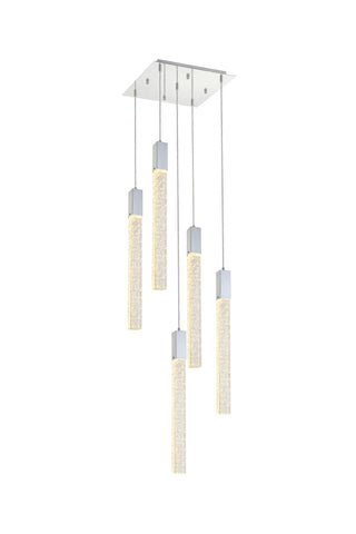 Elegant Lighting - 2066D16C - Five Light Pendant - Weston - chrome