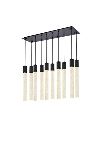Elegant Lighting - 2066D42BK - Ten Light Pendant - Weston - black