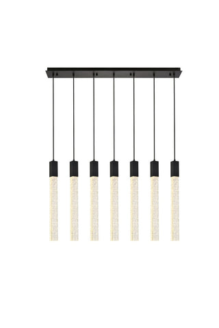 Elegant Lighting - 2066S42BK - Seven Light Pendant - Weston - black