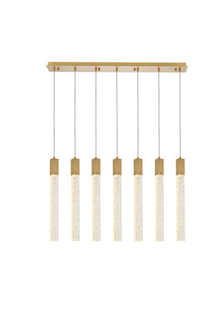 Elegant Lighting - 2066S42SG - Seven Light Pendant - Weston - satin gold