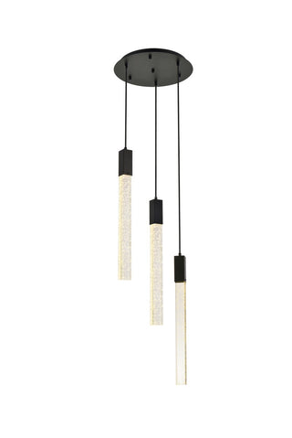 Elegant Lighting - 2067D16BK - Three Light Pendant - Weston - black