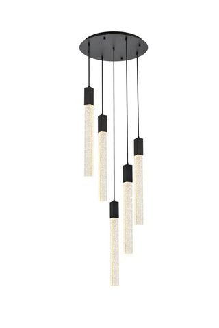Elegant Lighting - 2067D20BK - Five Light Pendant - Weston - black