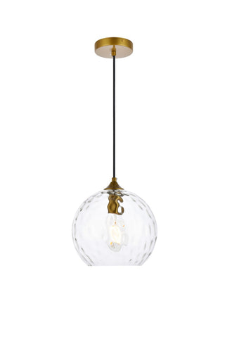 Elegant Lighting - LD2282BR - One Light Pendant - Cashel - Brass and Clear