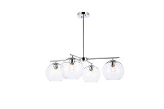 Elegant Lighting - LD2331C - Four Light Pendant - Opus - Chrome and Clear