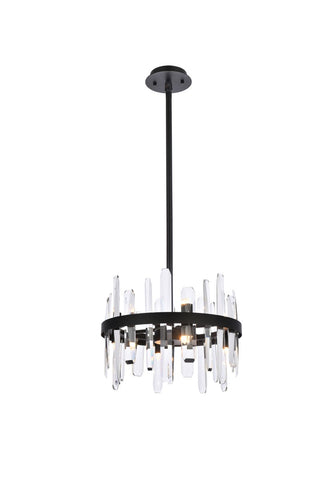 Elegant Lighting - 2200D16BK - Eight Light Pendant - Serena - black
