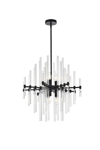 Elegant Lighting - 2502D23BK - Six Light Pendant - Sienna - black