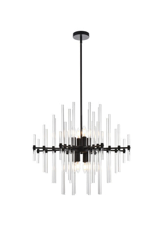 Elegant Lighting - 2502D27BK - Eight Light Pendant - Sienna - black