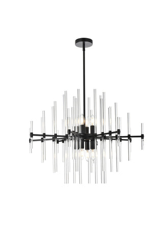 Elegant Lighting - 2502D31BK - Eight Light Pendant - Sienna - black