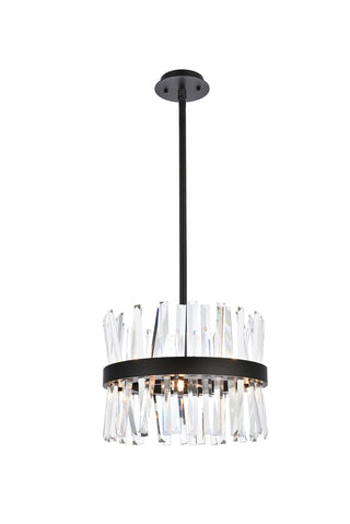Elegant Lighting - 6200D16BK - Eight Light Pendant - Serephina - black