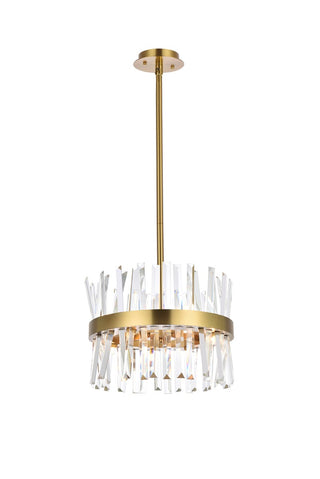 Elegant Lighting - 6200D16SG - Eight Light Pendant - Serephina - satin gold