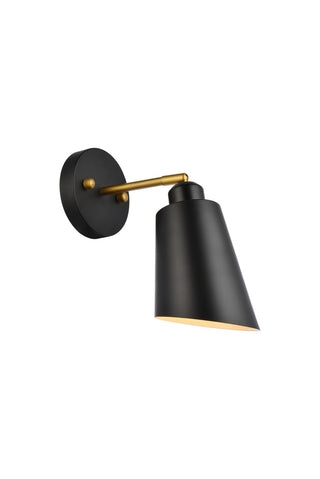 Elegant Lighting - LD2354BK - One Light Wall Sconce - Halycon - Black and Brass