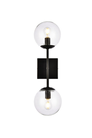 Elegant Lighting - LD2357BK - Two Light Wall Sconce - Neri - Black and Clear