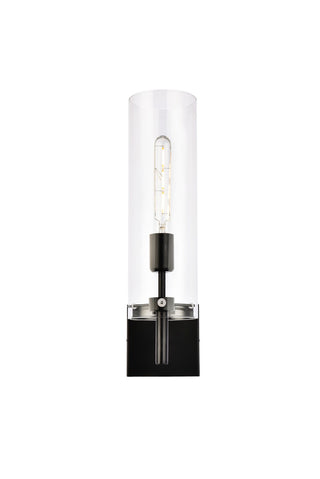 Elegant Lighting - LD2362BK - One Light Wall Sconce - Savant - Black and Clear