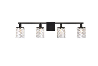 Elegant Lighting - LD7012BK - Four Light Bath - Phineas - Black and Clear